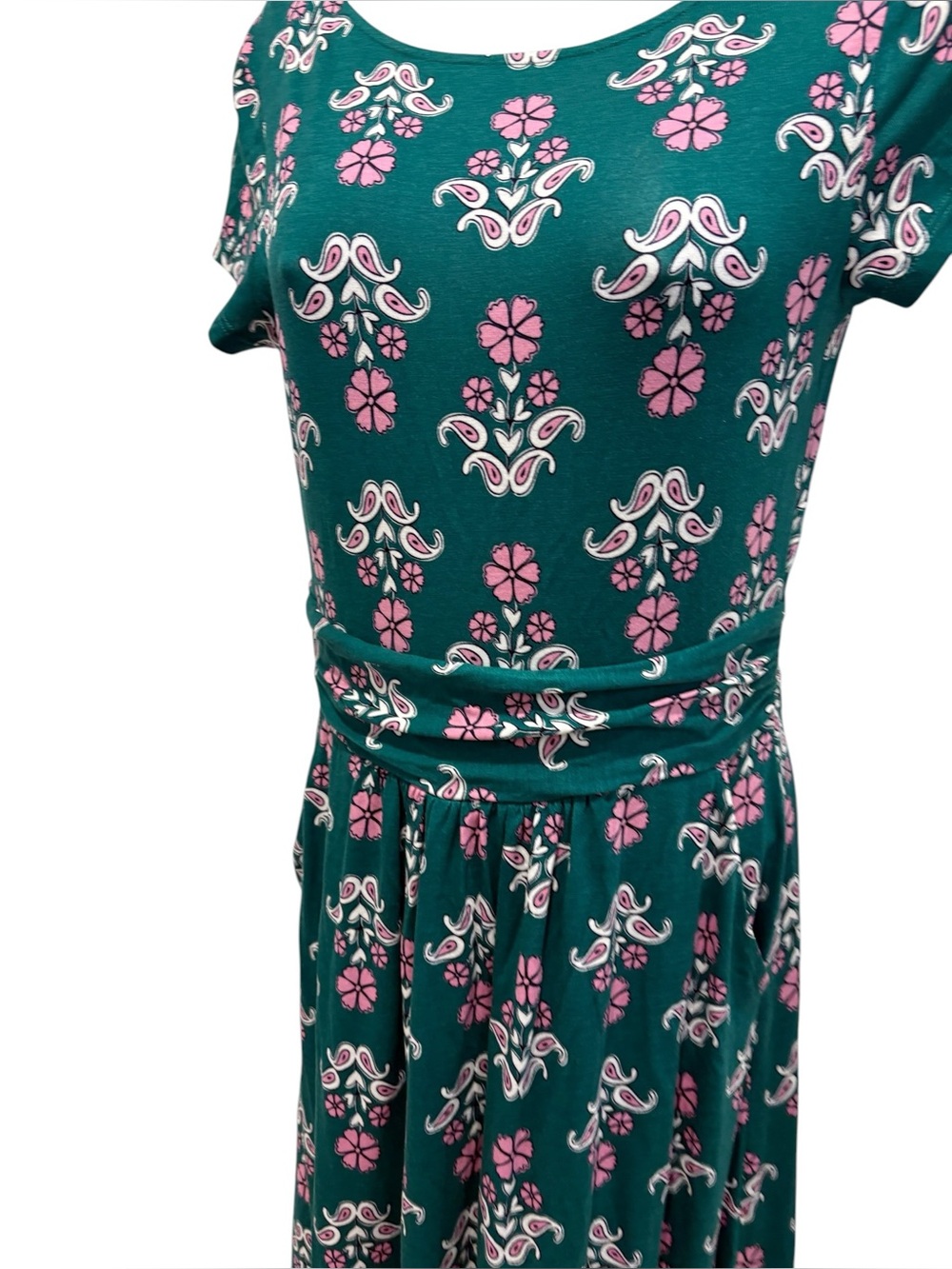 NWT BODEN Amelie Floral Jersey Dress Short Sleeve Green Size 4 - Picture 11 of 14